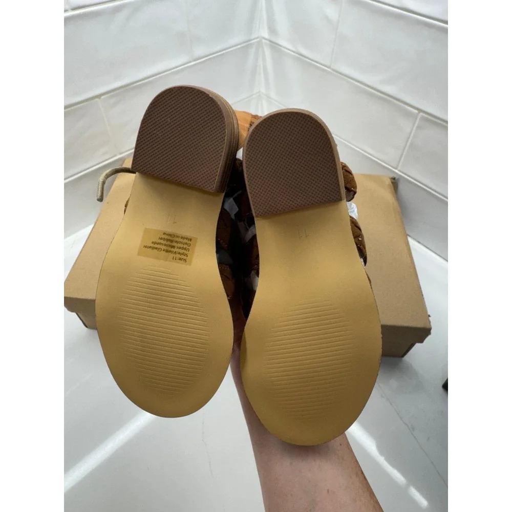 New Joyfolie Vilette Gladiator Brown Lace Up Sandals Size toddler 11‎